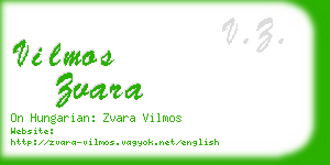 vilmos zvara business card